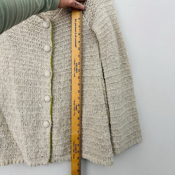 Lux Knit Button Up Cardigan Tan Wool Blend Women’s Size XS - Picture 5 of 9